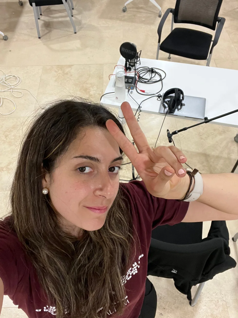 A moment between recording sessions