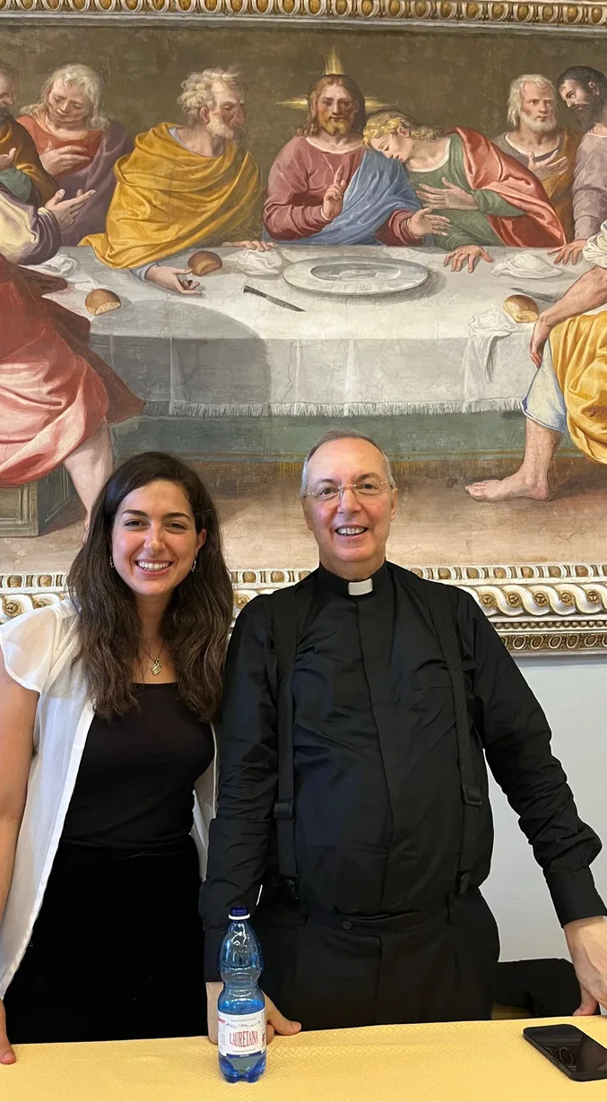 With Monsignor Marco Frisina in Loreto, Italy