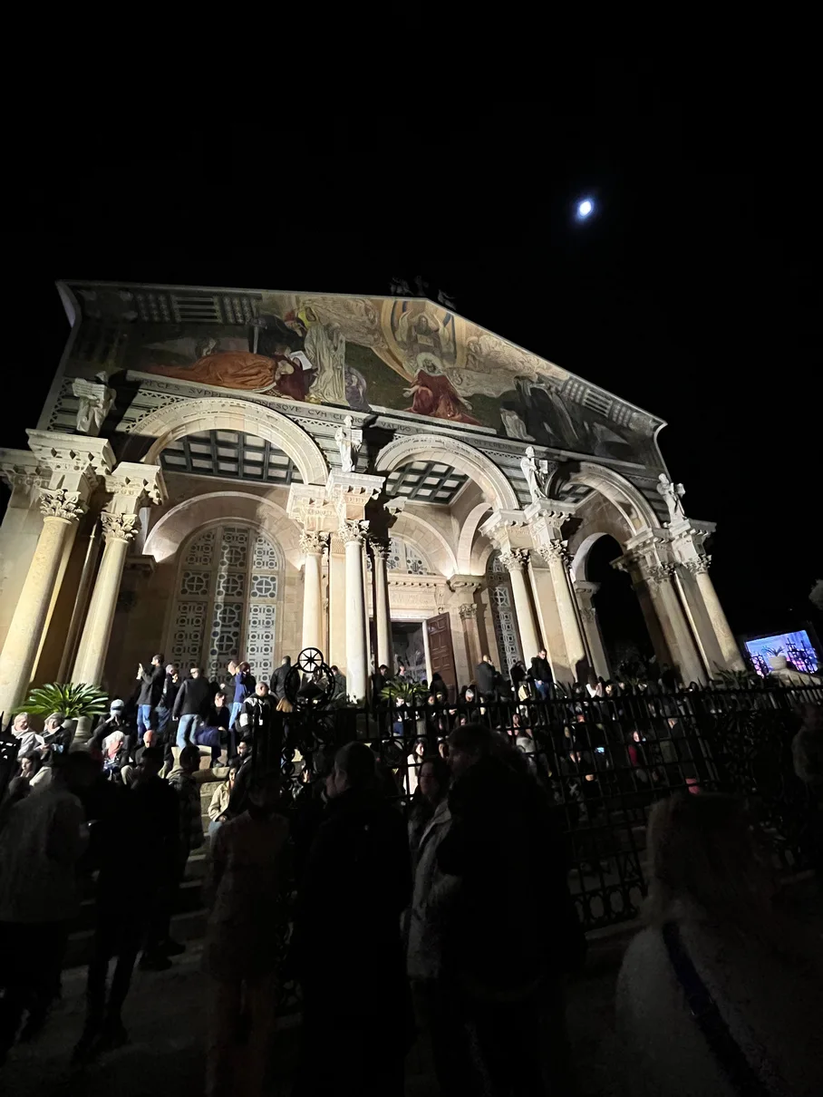 The church at Gethsemane by night